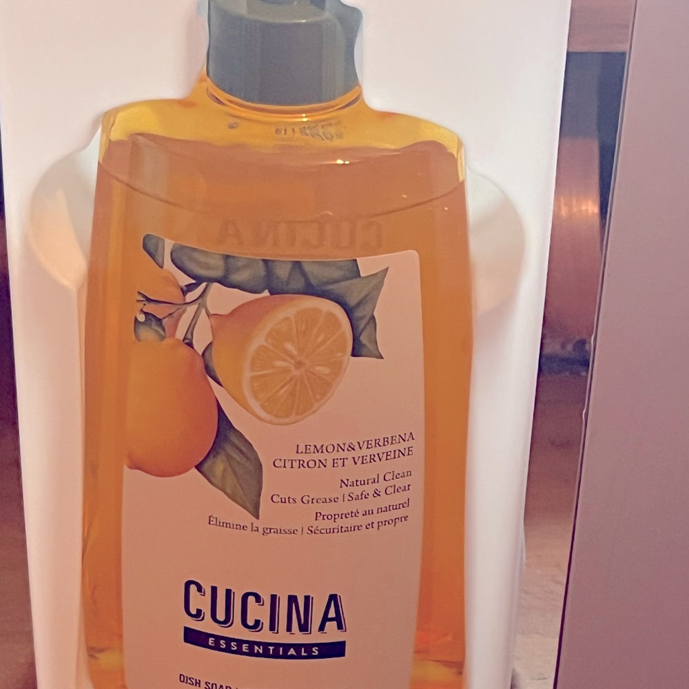 Cucina lemon & verbena dish soap. 16.6fl oz